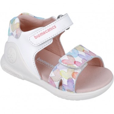 Sandalia para niña Biomecanics 252141 Estampado Biogateo open toe BLANCO_B050