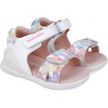 Sandalia para niña Biomecanics 252141 Estampado Biogateo open toe BLANCO_B050