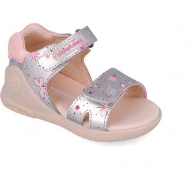 Sandalias para niña Biomecanics 252142 Estampado Biogateo open toe PLATA_B198