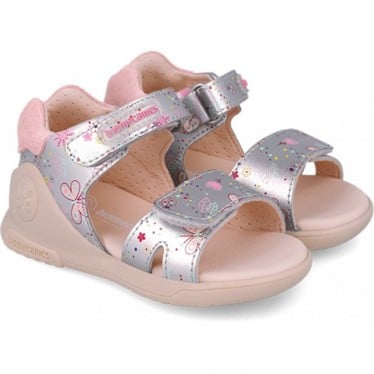 Sandalias para niña Biomecanics 252142 Estampado Biogateo open toe PLATA_B198