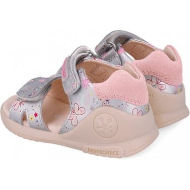 Sandalias para niña Biomecanics 252142 Estampado Biogateo open toe PLATA_B198