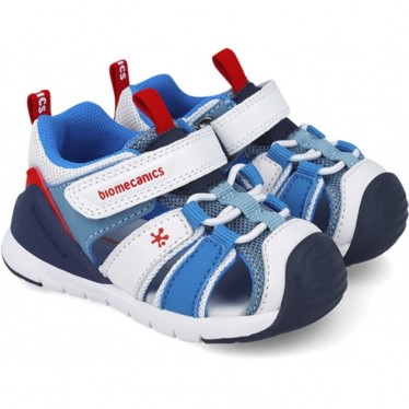 Sandalia para chico BIOMECANICS Sport 252135 BLANCO_AZUL_B057
