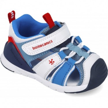 Sandalia para chico BIOMECANICS Sport 252135 BLANCO_AZUL_B057
