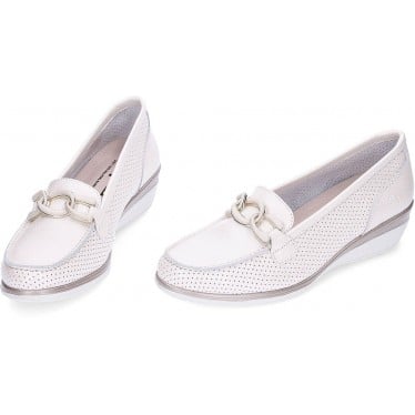 Mocasín de piel para mujer 24 HORAS 26410 LINO