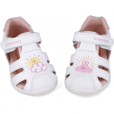 Sandalias para niña Biomecanics 252166 Twin BLANCO_ROSA_D113