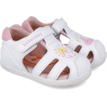 Sandalias para niña Biomecanics 252166 Twin BLANCO_ROSA_D113