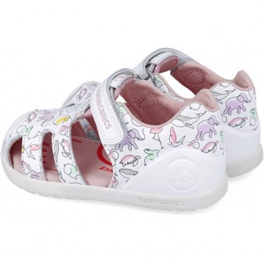 Sandalias para niña primeros pasos Biomecanics 252167 Estampado BLANCO_B050