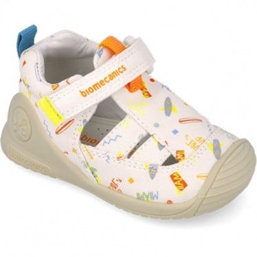 Sandalias para bebé Biomecanics 252179 Estampado Biogateo BLANCO_B050