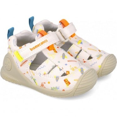 Sandalias para bebé Biomecanics 252179 Estampado Biogateo BLANCO_B050