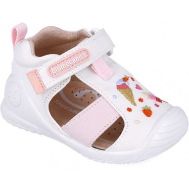 Sandalias para niña Primeros pasos Biomecanics 252183 Helado BLANCO_C050