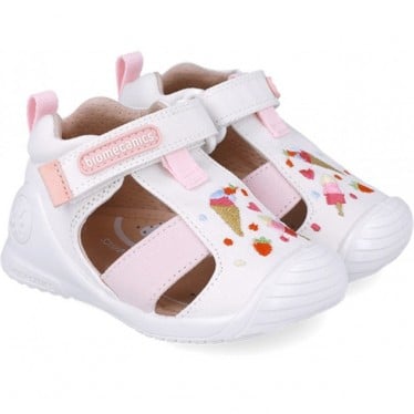 Sandalias para niña Primeros pasos Biomecanics 252183 Helado BLANCO_C050