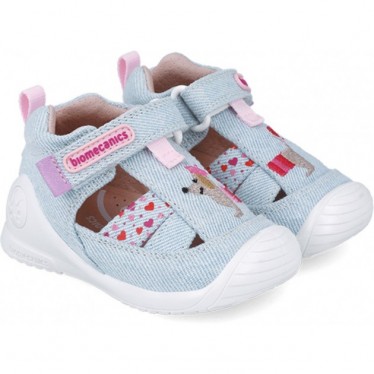 Sandalia para niña Biomecanics 252184 Twin Primeros pasos JEANS_CLARO_B840
