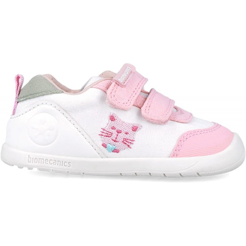 Deportivas para chica Biomecanics 252190 Gatitos lona BLANCO_B050