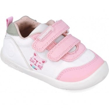 Deportivas para chica Biomecanics 252190 Gatitos lona BLANCO_B050