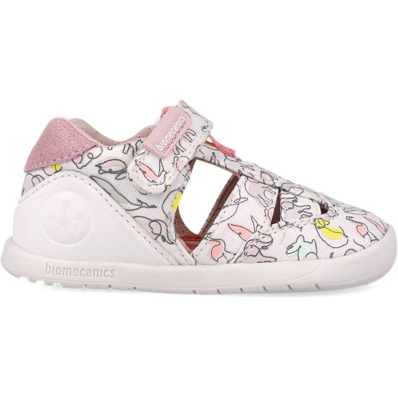 Sandalias para niña Biomecanics 252193 Estampado animales BLANCO_B050