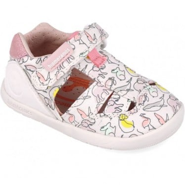 Sandalias para niña Biomecanics 252193 Estampado animales BLANCO_B050