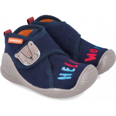 Pantuflas para niño de BIOMECANICS 241154 fieltro AZUL_MARINO