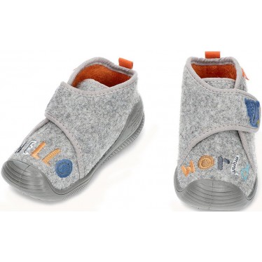Pantuflas para niño de BIOMECANICS 241154 fieltro GRIS