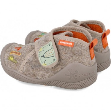 Pantuflas para niño de BIOMECANICS 241154 fieltro TAUPE