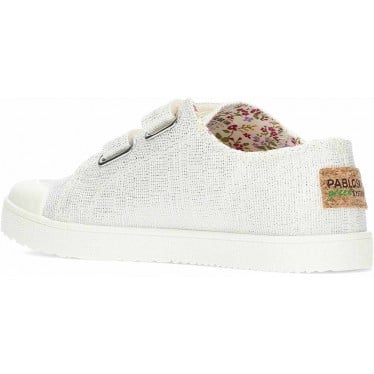 Zapatillas de lona barefoot PABLOSKY 980050 BLANCO_PLATA