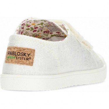 Zapatillas de lona barefoot PABLOSKY 980050 BLANCO_PLATA