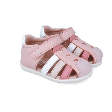 Sandalias para chica Garvalin 252303 Basic Corazones ROSA_A032