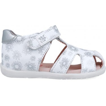 Sandalias para chica Garvalin 252305 Basic Estampado Flores BLANCO_B050