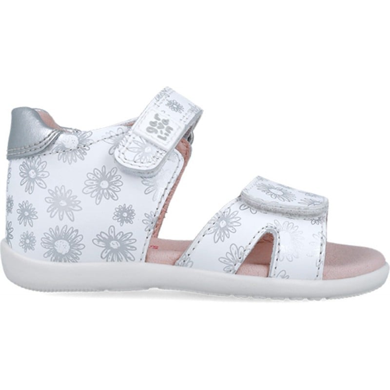 Sandalias para niña Garvalin 252306 Estampado Flores BLANCO_B050