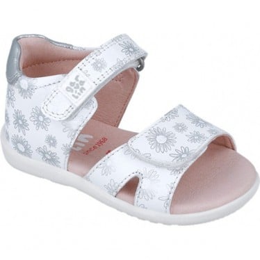Sandalias para niña Garvalin 252306 Estampado Flores BLANCO_B050