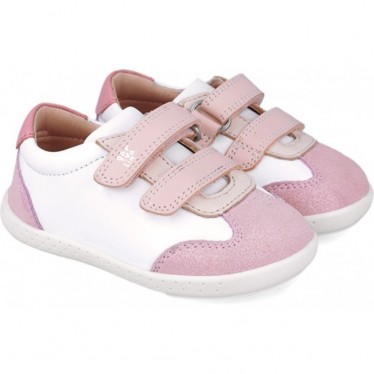 Deportiva respetuosa para chica Garvalin 252331 Barefoot Soft BLANCO_ROSA_B113