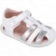 Sandalias para chica Garvalin 252332 Soft Barefoot BLANCO_PLATA_C313