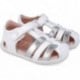 Sandalias para chica Garvalin 252332 Soft Barefoot BLANCO_PLATA_C313