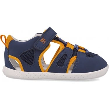 Sandalia respetuosa para chico Garvalin 252336 Soft Rejilla AZUL_NARANJA_A056
