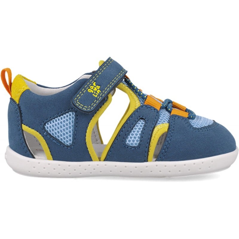Sandalia respetuosa para chico Garvalin 252336 Soft Rejilla AZUL_AMARILLO_B598
