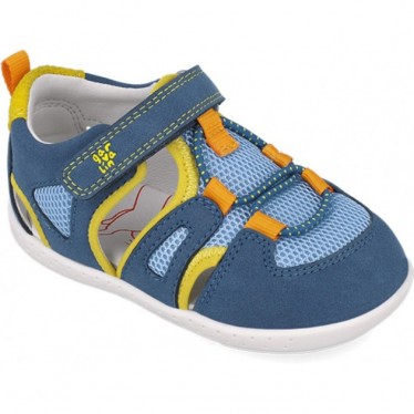 Sandalia respetuosa para chico Garvalin 252336 Soft Rejilla AZUL_AMARILLO_B598