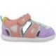 Sandalias respetuosas para niña Garvalin 252336 Soft Rejilla BLANCO_LILA_D661
