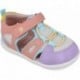 Sandalias respetuosas para niña Garvalin 252336 Soft Rejilla BLANCO_LILA_D661
