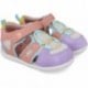 Sandalias respetuosas para niña Garvalin 252336 Soft Rejilla BLANCO_LILA_D661