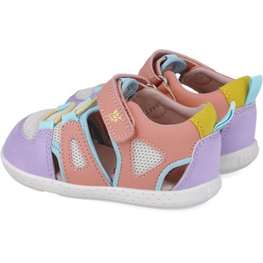 Sandalias respetuosas para niña Garvalin 252336 Soft Rejilla BLANCO_LILA_D661