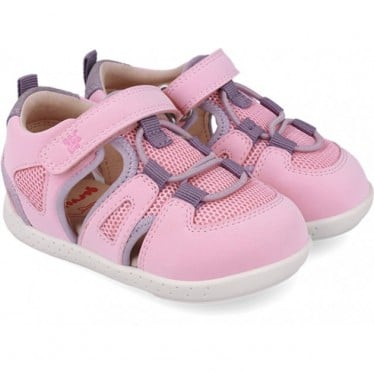 Sandalias respetuosas para niña Garvalin 252336 Soft Rejilla ROSA_C032