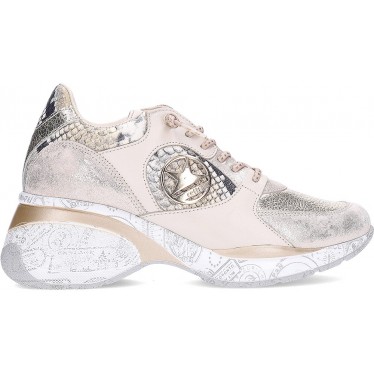 Sneakers para mujer Cetti C-1376 Metal y Animal print CHAMPAGNE