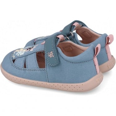Sandalias respetuosas para chica Garvalin 252346 Lona Jirafa VAQUERO_A224