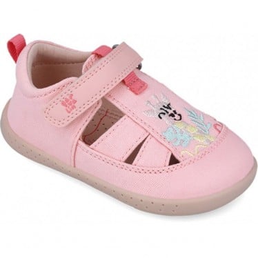 Sandalias respetuosas para chica Garvalin 252346 Lona Jirafa ROSA_B032