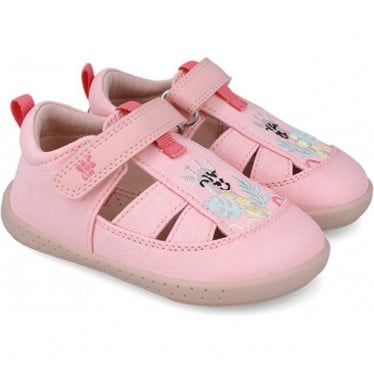 Sandalias respetuosas para chica Garvalin 252346 Lona Jirafa ROSA_B032
