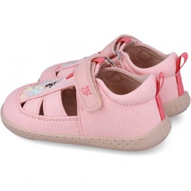 Sandalias respetuosas para chica Garvalin 252346 Lona Jirafa ROSA_B032