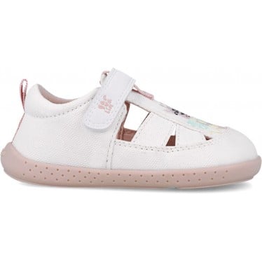 Sandalias respetuosas para chica Garvalin 252346 Lona Jirafa BLANCO_C050
