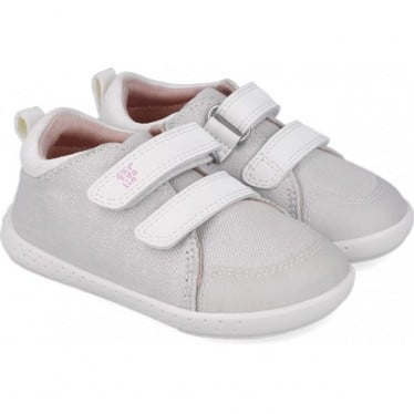 Deportiva respetuosa para chica Garvalin 252347 Lona Metalizada BLANCO_B050