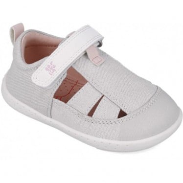 Sandalia respetuosa para chica Garvalin 252348 Soft Canvas BLANCO_B050