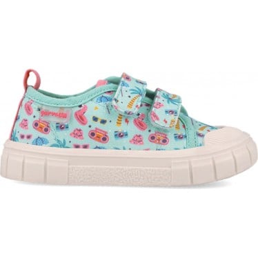 Deportiva respetuosa para chica 252383 Lona Estampado TURQUESA_A539