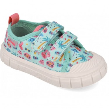 Deportiva respetuosa para chica 252383 Lona Estampado TURQUESA_A539
